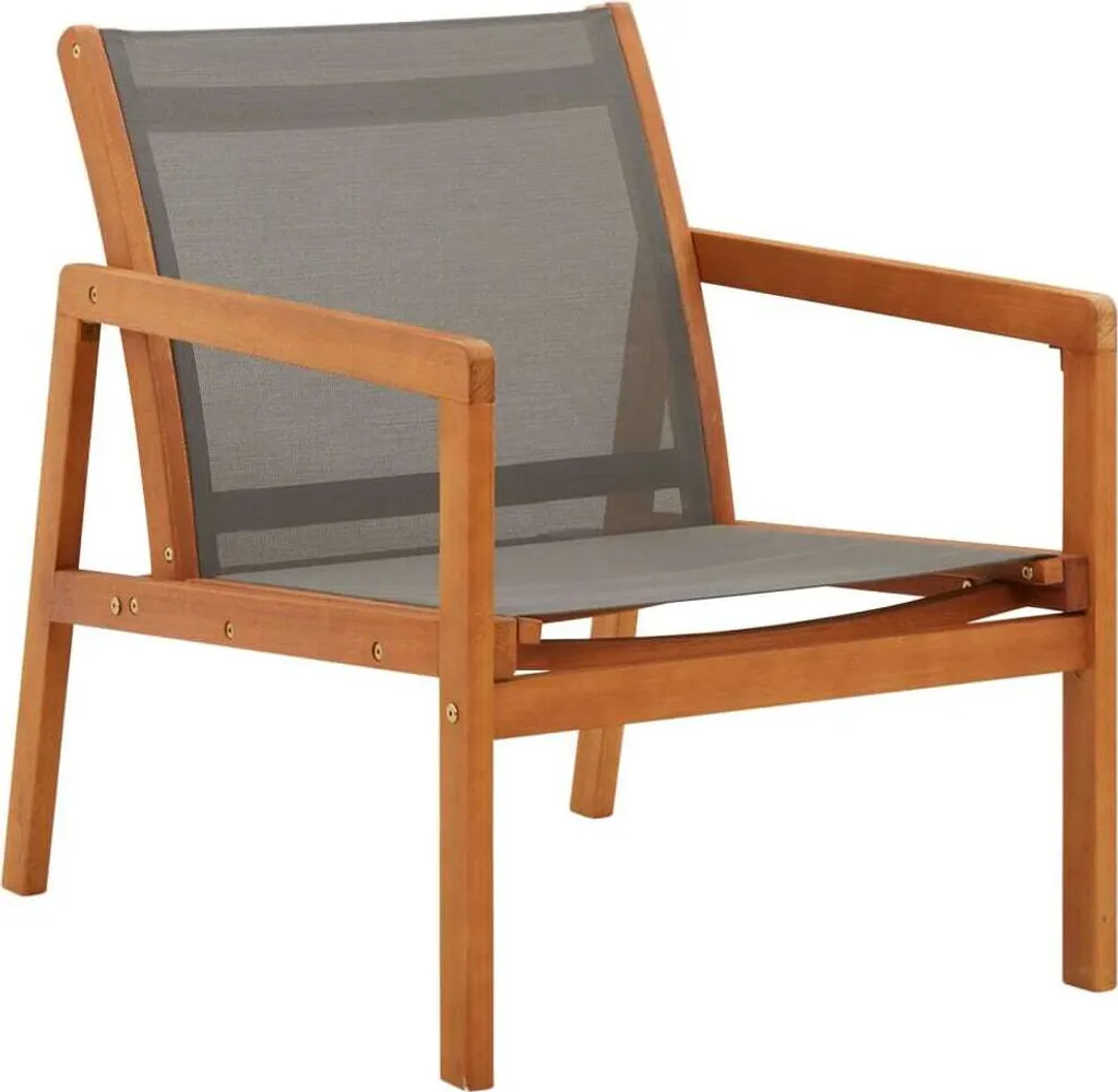 Sedia da Giardino Grigia Eucalipto Massiccio - Relax e Design Naturale