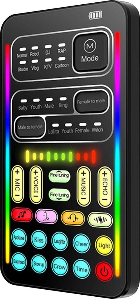 Mini Sound Card Audio Effekt Voice Changer 8 Änderungen für Mobile Computer Live Broadcast Recording
