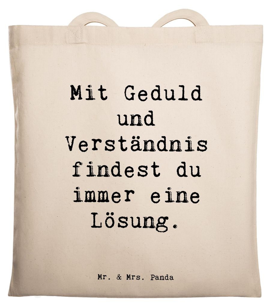 Mr. & Mrs. Panda tragetasche baumwolle Spruch Konflikte friedlich lösen - Transparent - Geschenk, Baumwolltasche, Liebe, Tote Bag, Friede, Vertrau...