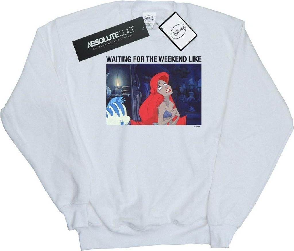 Disney - "The Little Mermaid Waiting For The Weekend" Sweatshirt für Herren BI17025 (5XL) (Weiß)