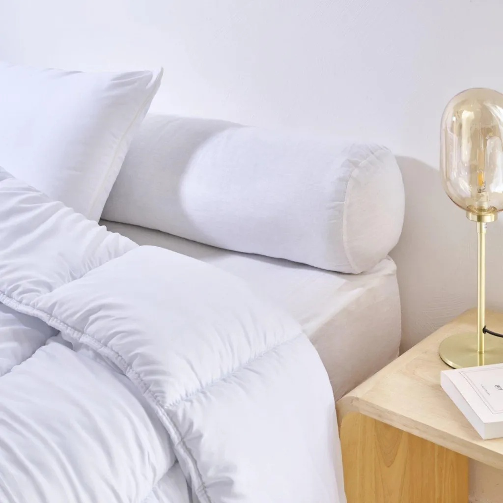 Polochon 180cm Bleu Câlin : Traversin de Lit Ferme et Confortable en Coton