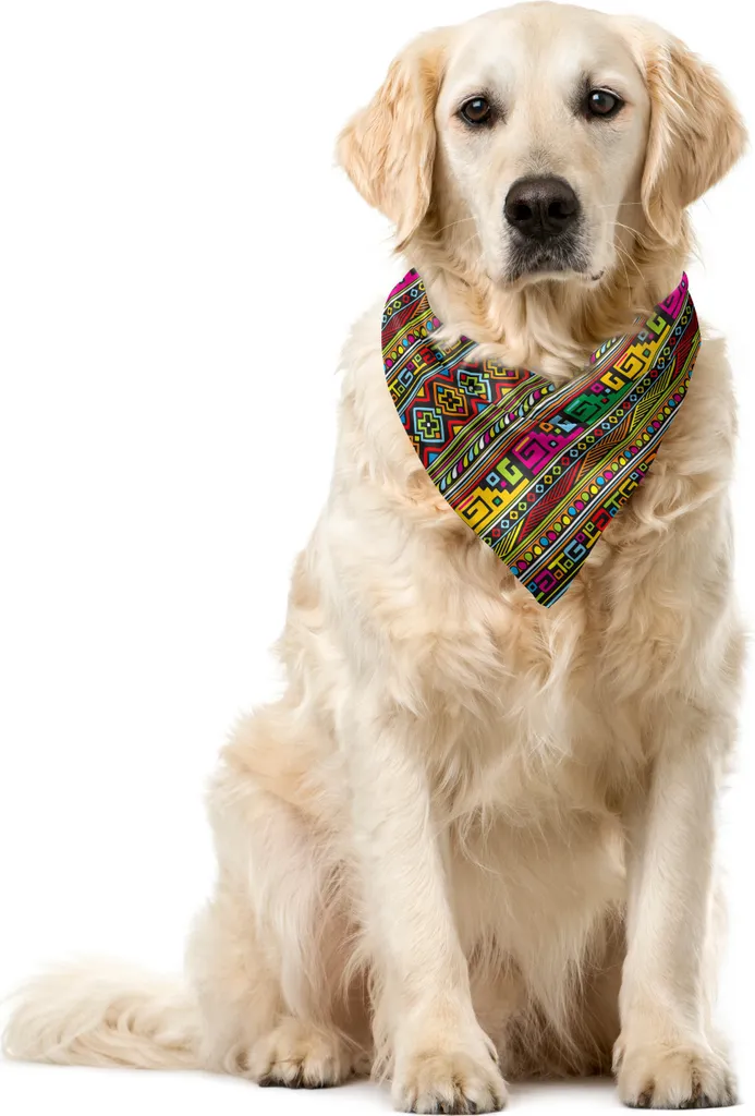 Bandana Cane ABAKUHAUS Arte Africana 40x40 - Accessorio Pet Multicolore