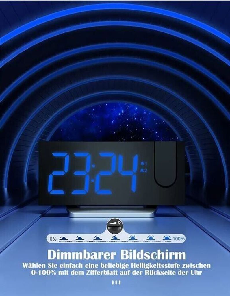Radiowecker,Digital Wecker mit Projektion Produktbild 3