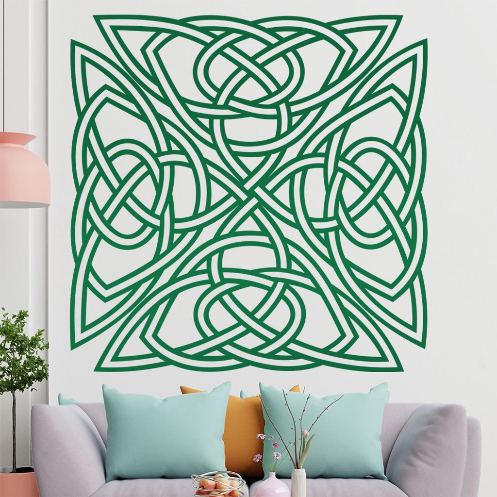 keltischer Knoten - Knotenmuster Wandtattoo in 6 Größen - Wandaufkleber Wall Sticker - Dekoration, Küche, Wohnzimmer, Schlafzimmer, Badezimmer