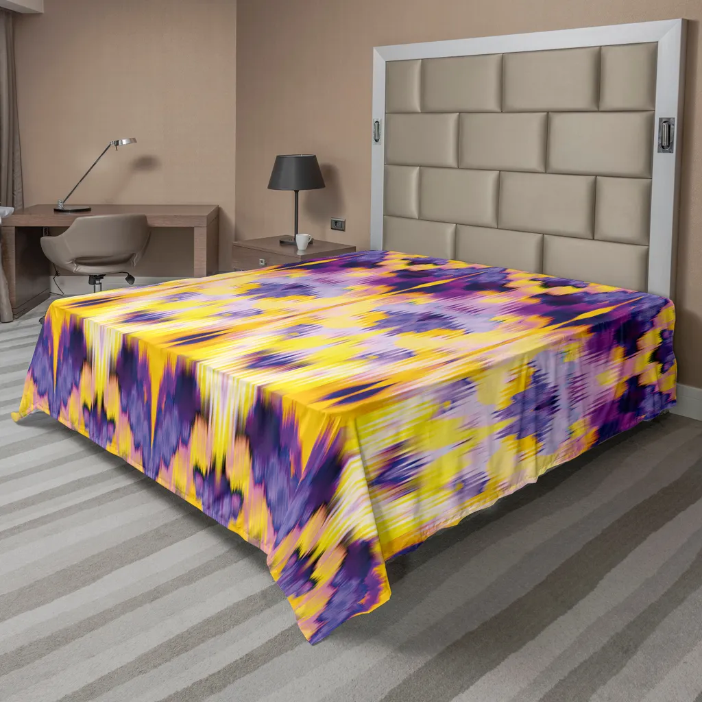Lenzuolo Decorativo ABAKUHAUS Ikat 244x205 cm - Design Boho Viola