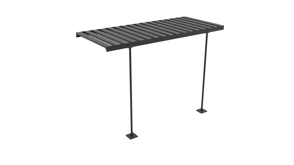 Alutisch, abklappbar, 120x56x81cm, schwarz