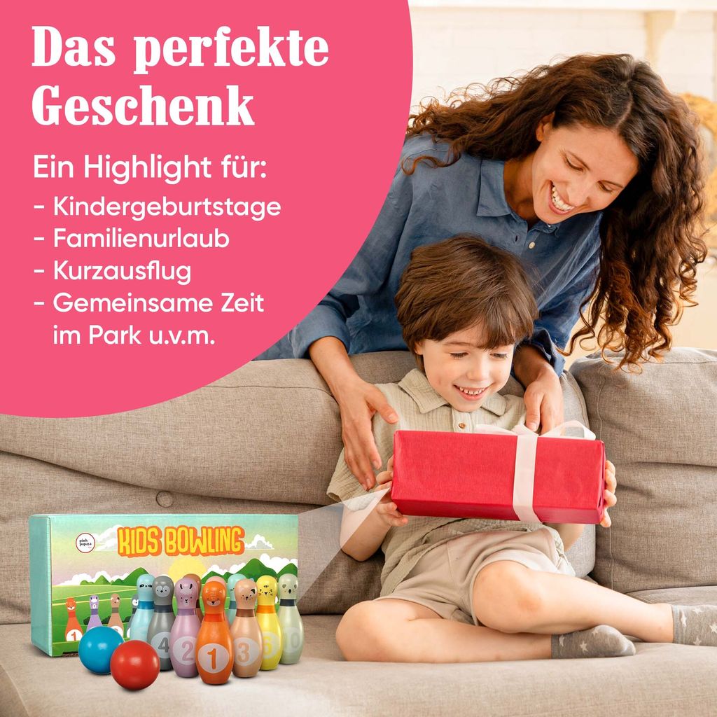 12-częściowy zestaw do kręgli Pink Papaya dla dzieci Zdjęcie produktu 7