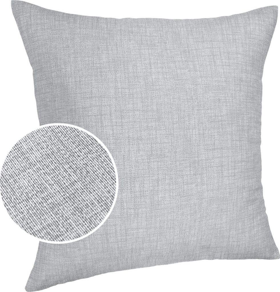 Dekokissenbezug MrJack Uni Weißgrau 40x40cm Einfarbig Leinenoptik Sofakissen mit Reißverschluss