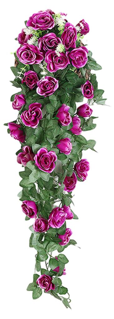 Künstliche Rosenranke, künstliche Seidenblume, tropfenförmiger Türschmuck, künstliche Wandbehangpflanze für Blumenarrangements in Zimmern, G...