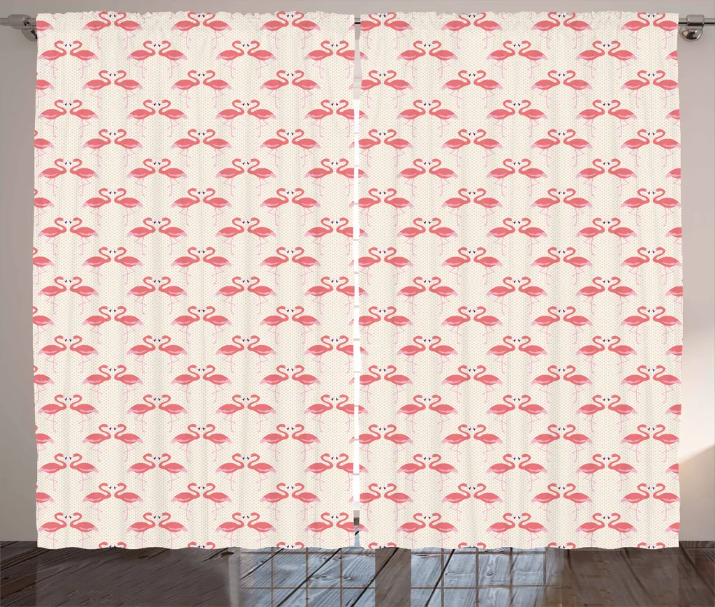 Tenda Arredo ABAKUHAUS Flamingo Retro Dots | 280x175 cm Satin