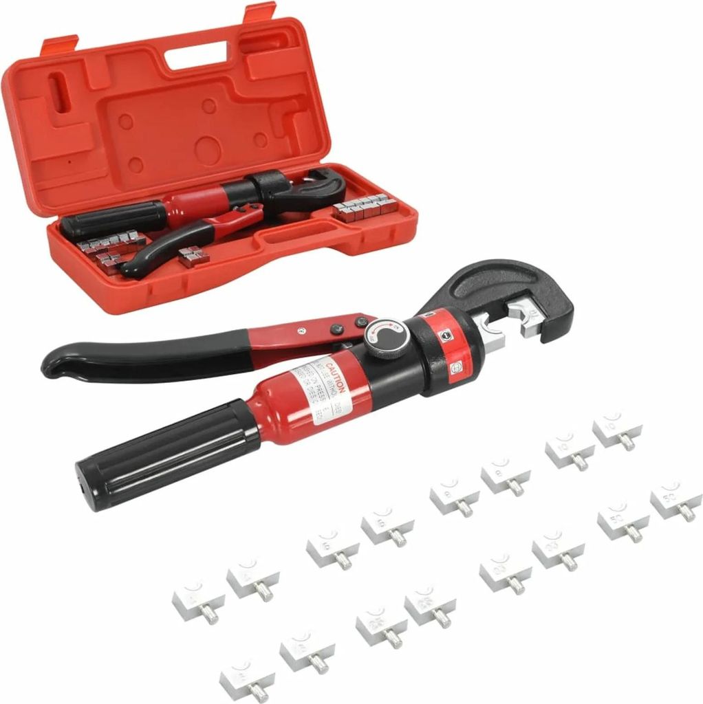Hydraulische Crimpzange Für Kabelschuhe - Presswerkzeug - Für Kabel und Kabelschuhe - Tragbar - DIY Elektroinstallation - Rot