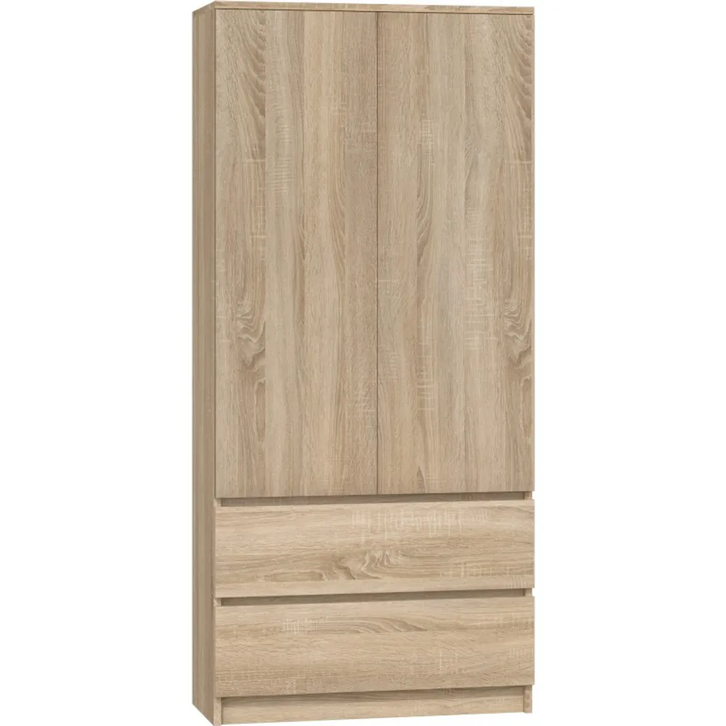 Penderie 90 cm avec tiroirs TAAVI - Chêne Sonoma - Armoire de Chambre