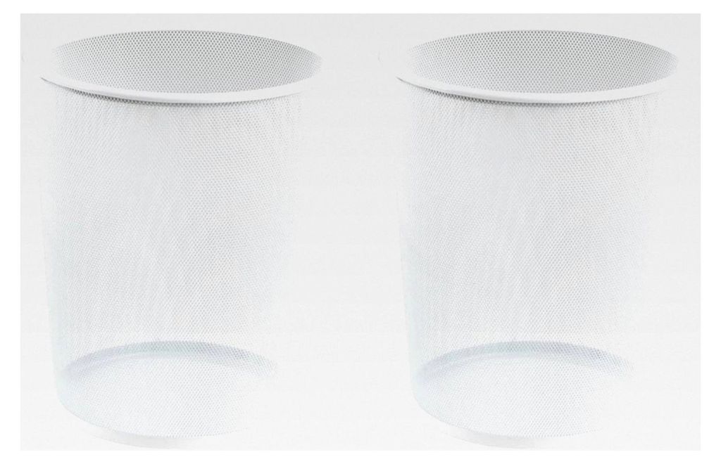 Papierkörbe 2er Set - Metallgeflecht - Weiß Ø 29,5 cm - 20 Liter