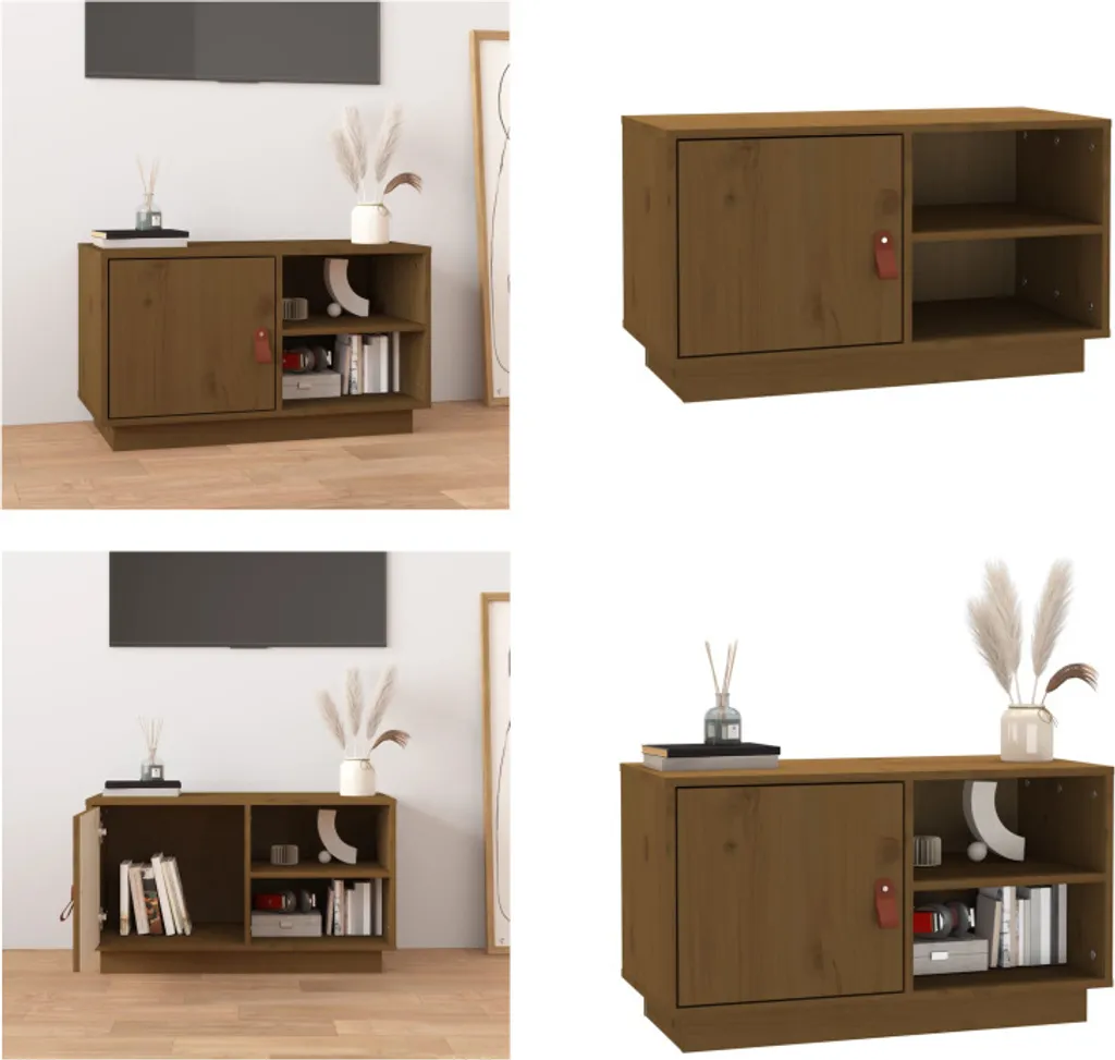 Arreda il Living con il Mobile TV in Pino Massiccio Miele 70 cm