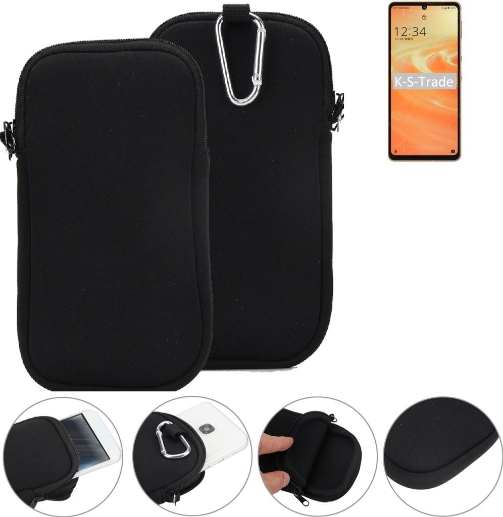 K-S-Trade Neopren-Hülle Handyhülle kompatibel mit Sharp Aquos Sense6s Schutzhülle Neoprenhülle Sleeve Schutz-Hülle Gürtel Tasche Case Holster