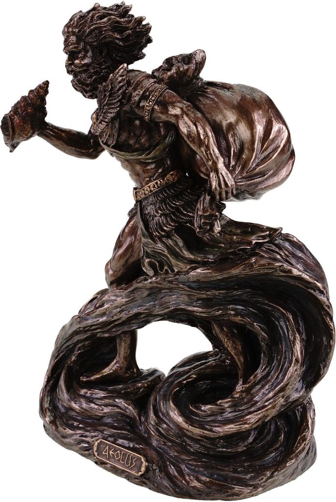 Aeolus Figur Griechischer Windgott Statue 20cm Bronziert und Handbemalt Veronese