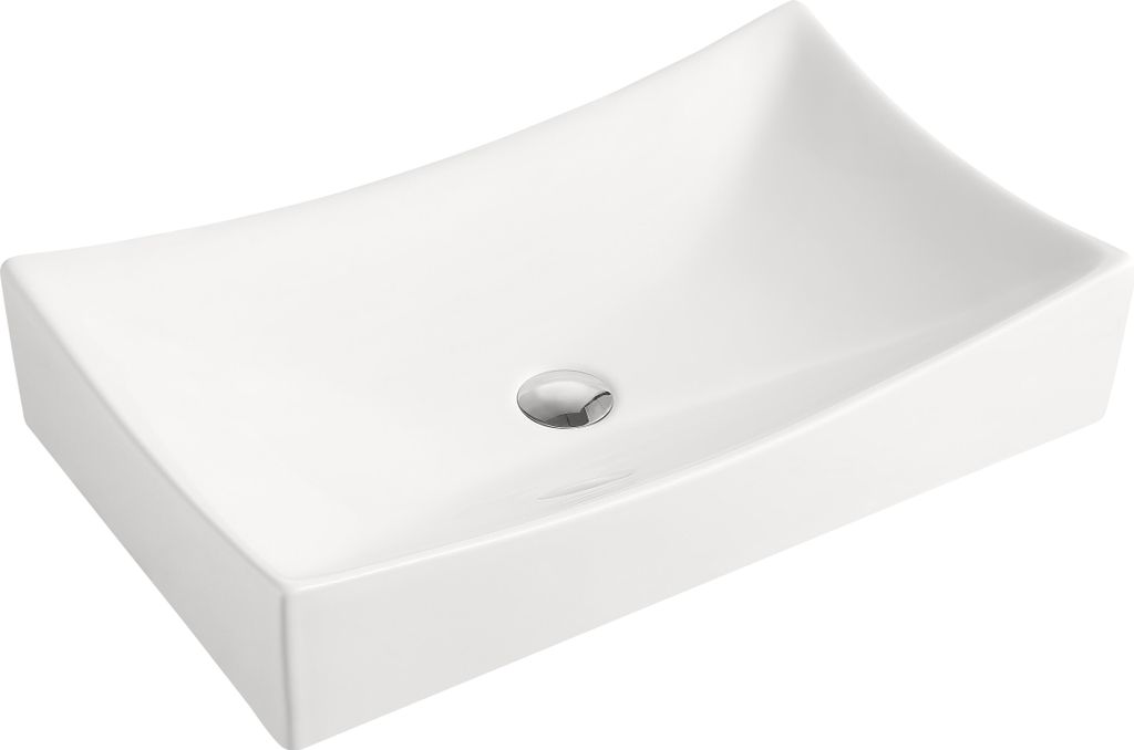 Beitz & Walz AqvaCeramica Aufsatzbecken eckig 650 x 390 mm weiß