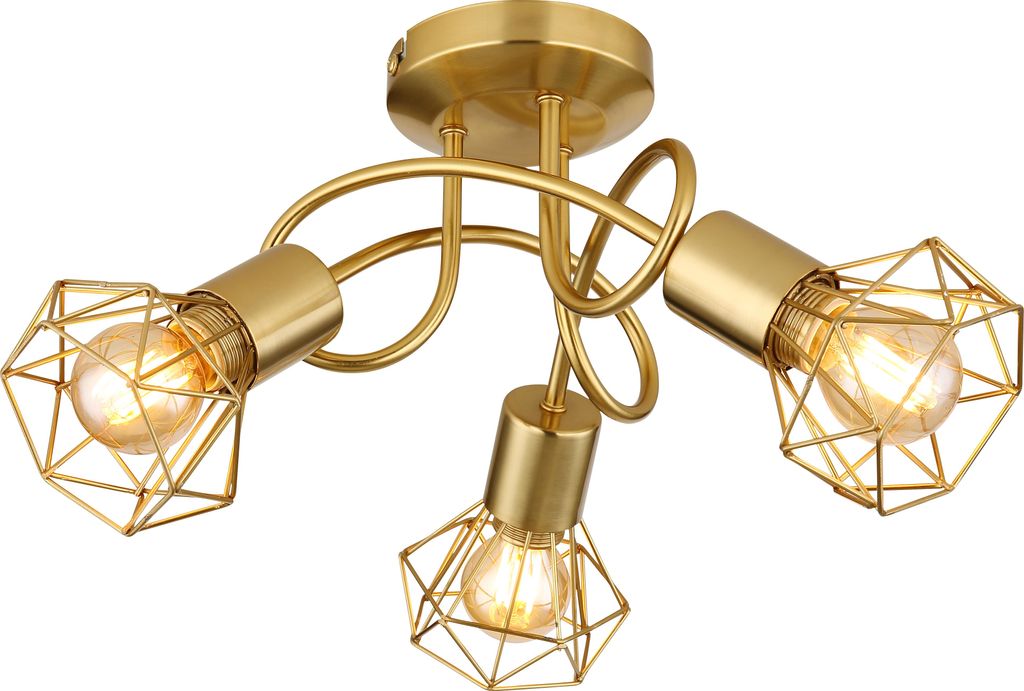 Globo Lighting|Deckenleuchte Metall goldfarben, 3x E14