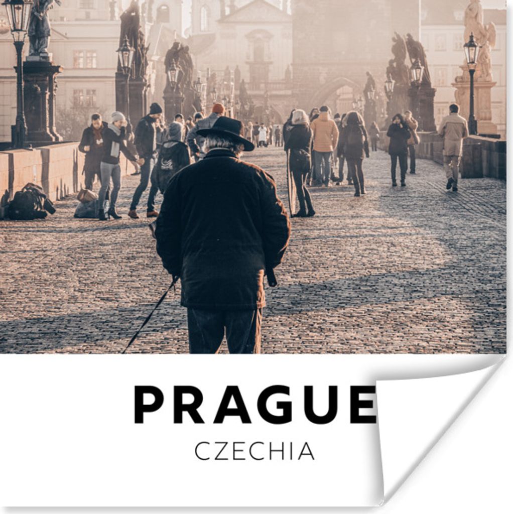 MuchoWow Poster Prag - Tschechische Republik - Mensch 50x50 cm - Wohnzimmerdekoration
