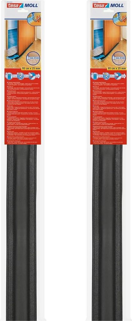 Doppelte Isolierrolle für Türen - Nicht-klebender Zugluftstopper für Öffnungen bis 22 mm