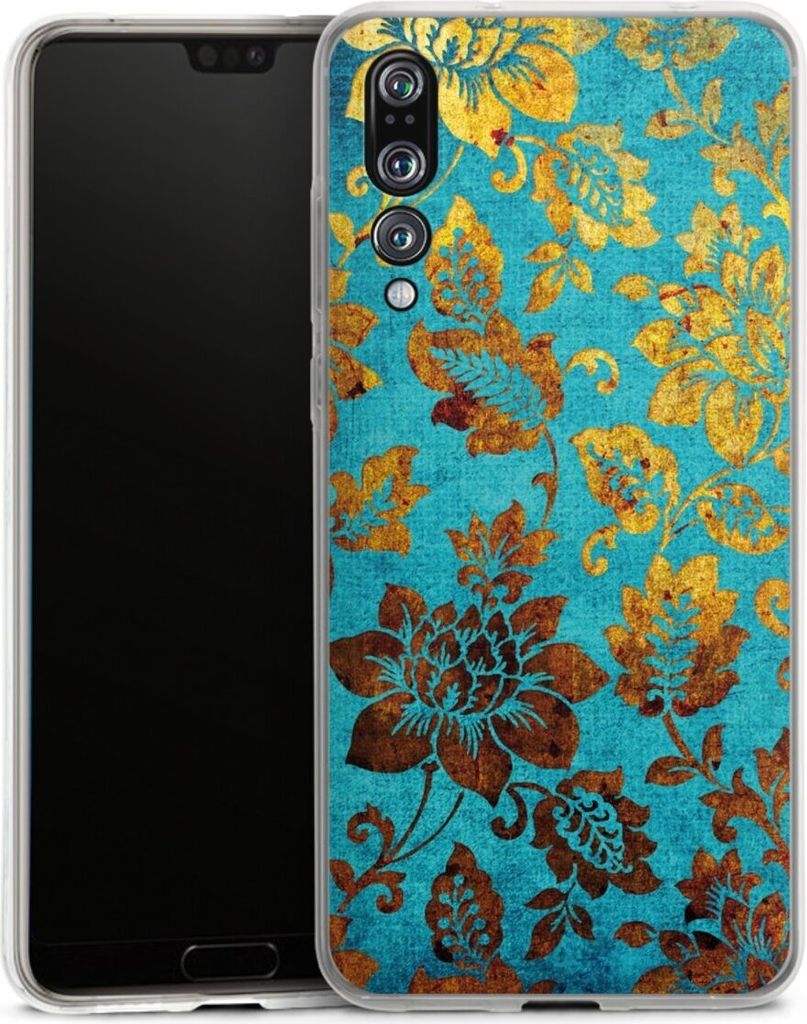 DeinDesign Handyhülle für Huawei P20 Pro Silikon Hülle Case Smartphone Schutzhülle Blumen Ornamente Vintage