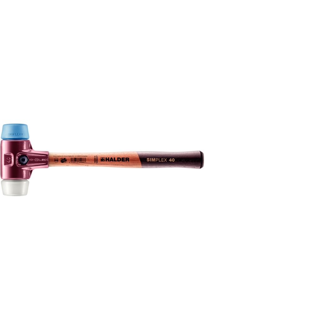 Halder Schonhammer Durchmesser 40mm 615g Simplex mit Schlageinsatz Super-Kunststoff / TPE - 3017040