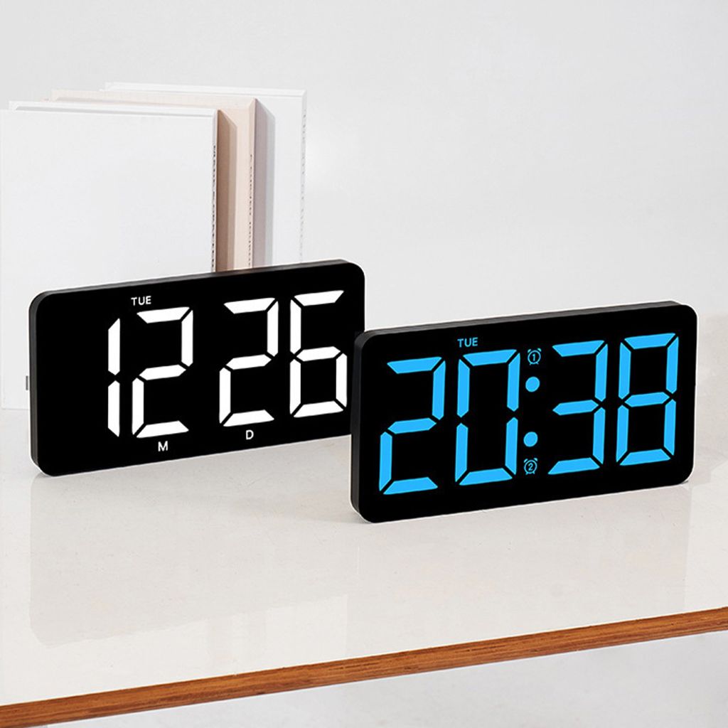 Digitale Wanduhr, großes Display, 10,5 Zoll, LED-Wecker mit Produktbild 3