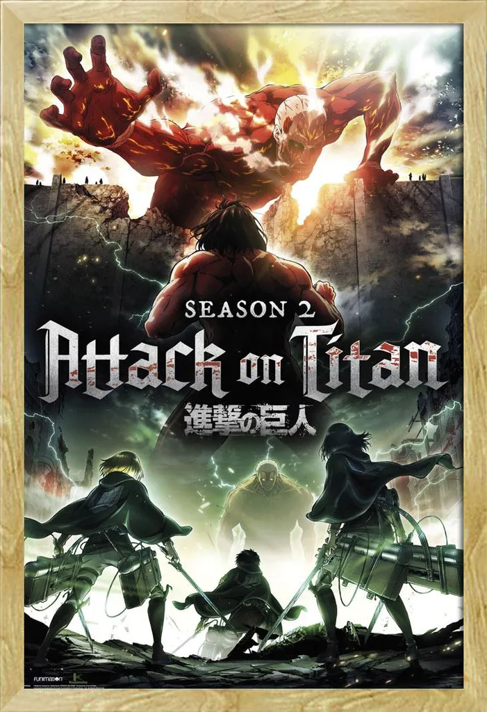 Quadro Shingeki no Kyojin Stagione 2 | Cornice Shinsuke® Faggio 61x91