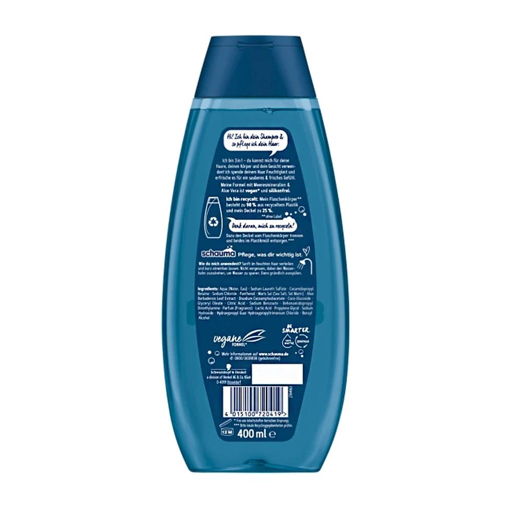 Schauma Shampoo 3 in 1 Meeresfrische mit Aloe Vera vegan