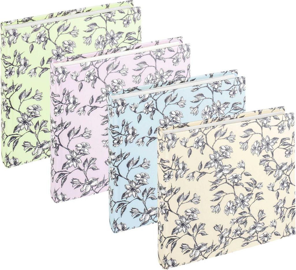 Walther Bloomy farbl.sort. 18x18 30 weiße Seiten Buchalbum FA228