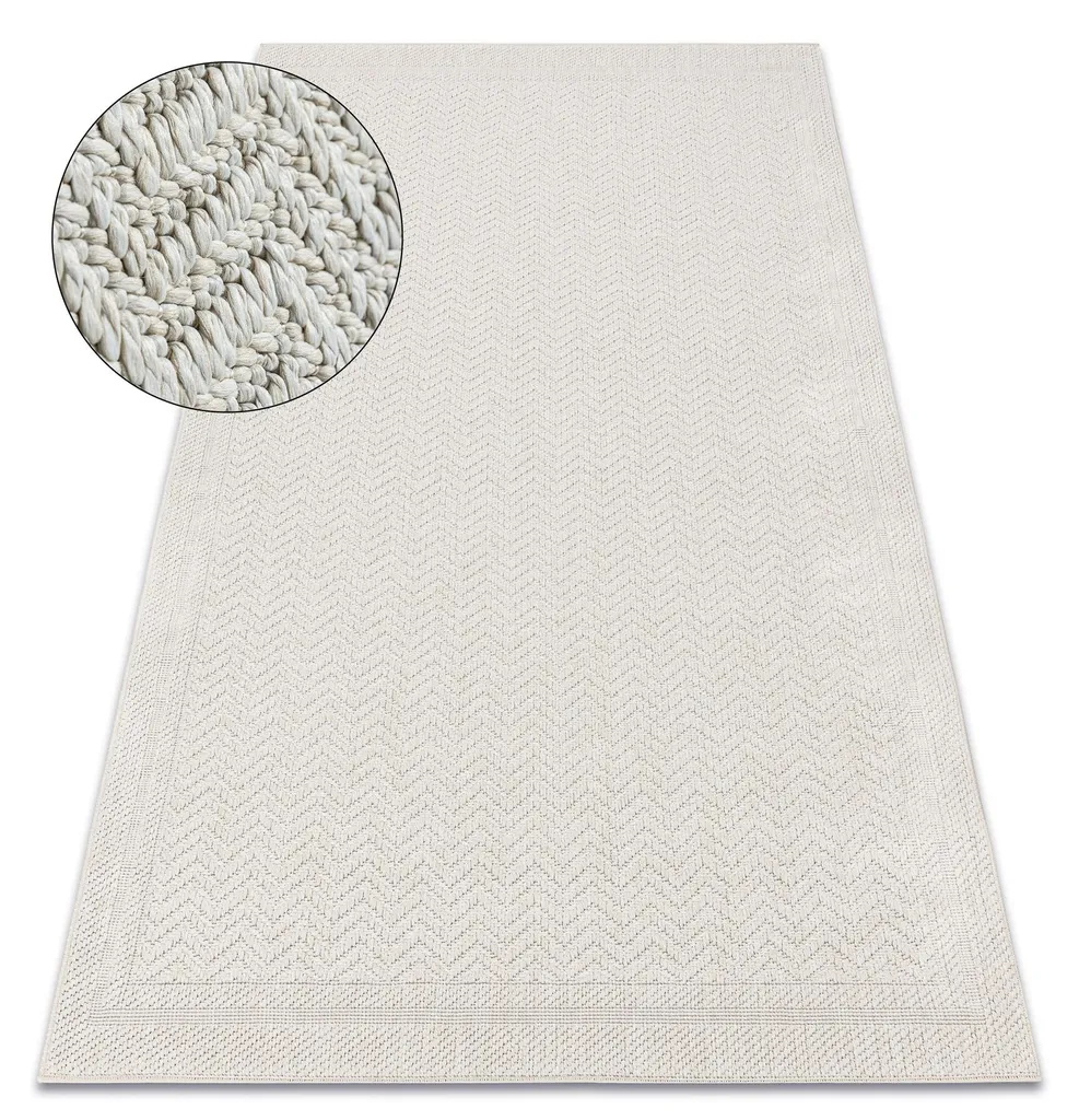 Tapis Robuste Anti-Poussière Crème 155x220 cm Tissage Plat Sisal