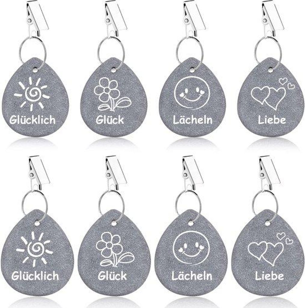 Steinoptik-Tafelgewichte mit Metallhalter, 8er-Satz, Außenbereich, für Picknick-Einrichtungen, Feierartikel und Hochzeitsschmuck, 240 g