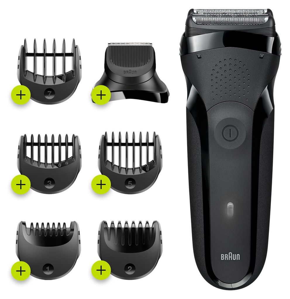 Braun Series 3 300BT, Rotationstrasierer, Schwarz, Tasten, 1 mm, Akku, Nickel-Metallhydrid (NiMH)
