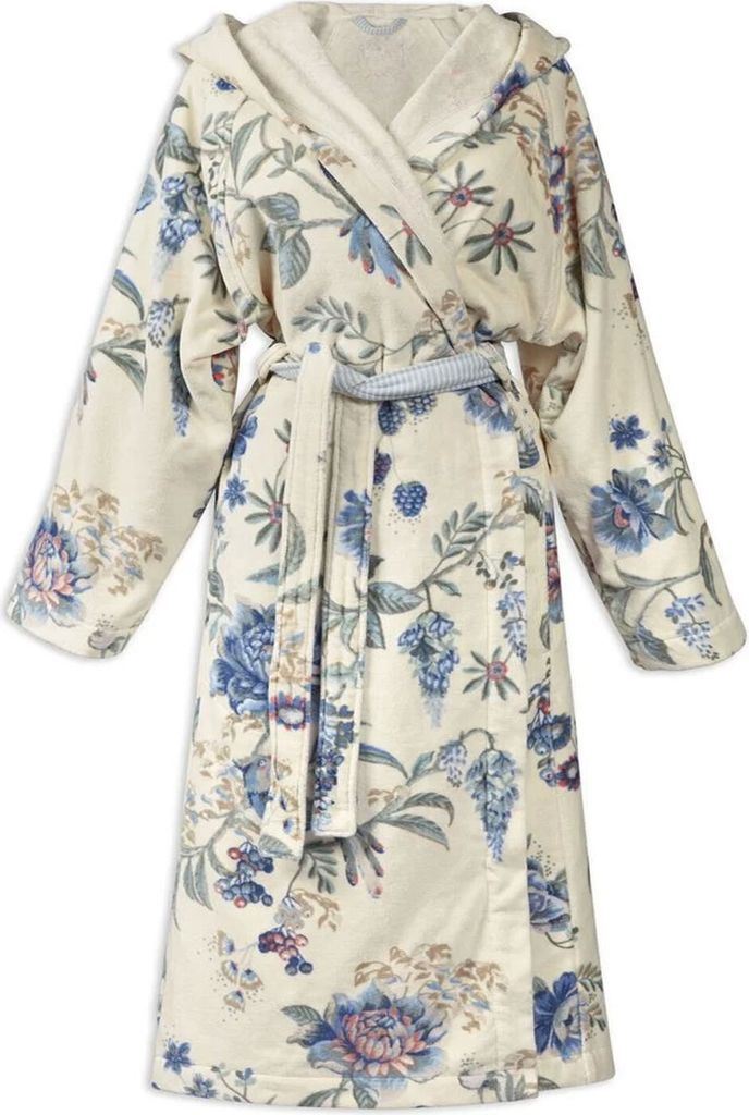 Pip Studio Bademantel Secret Garden Bathrobe Farbe WhiteBlue Größe M