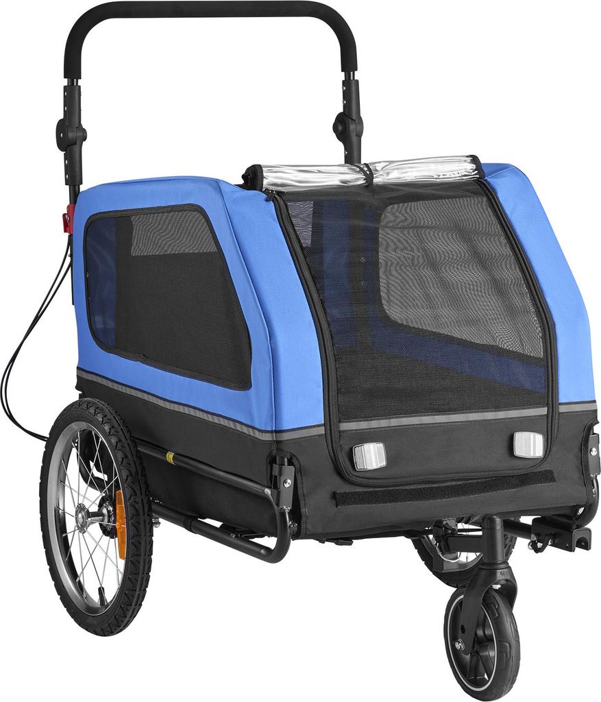 SucceBuy Hundeanhänger, belastbar bis 40 kg, 2-in-1-Fahrradanhänger für Hunde verschiedener Größen, faltbarer Rahmen mit Rädern, kompatible F...