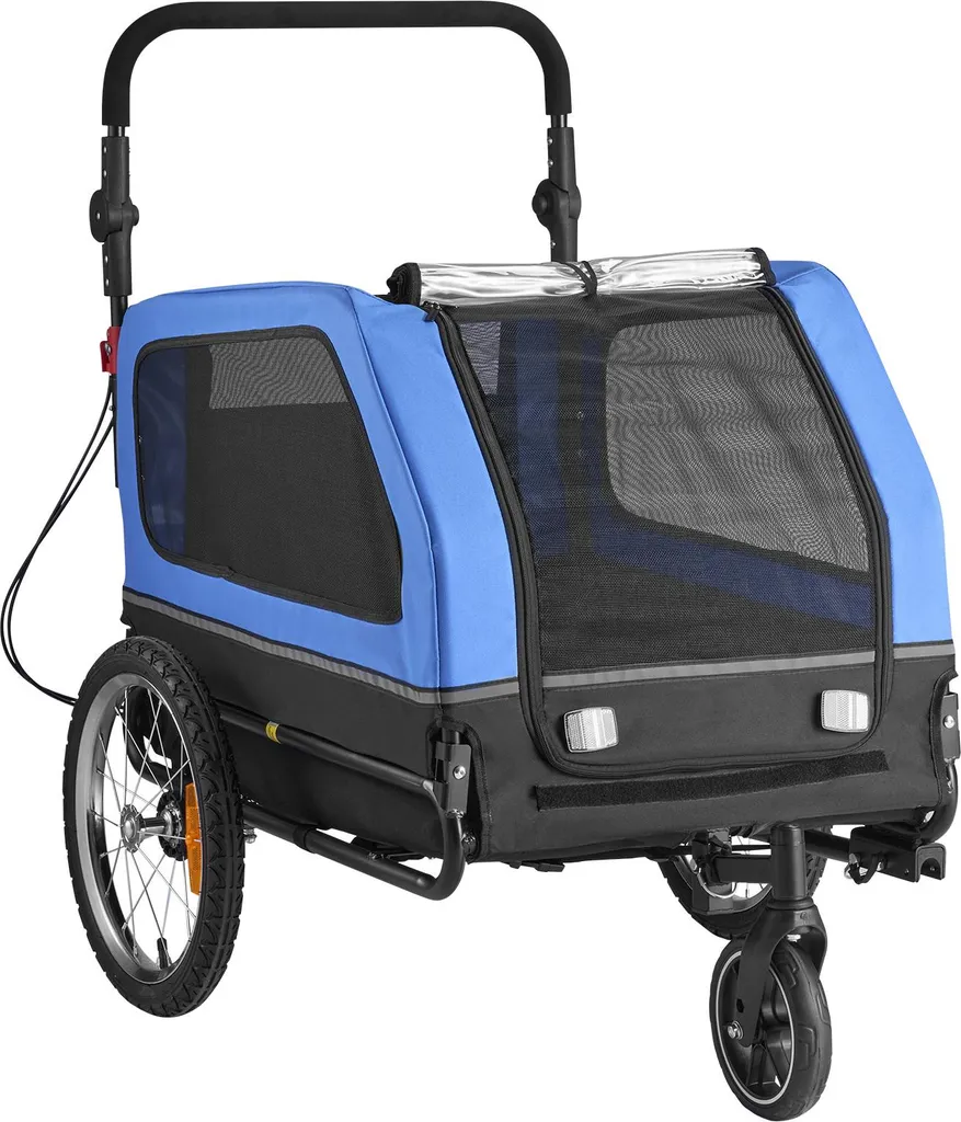 Remorque Vélo pour Grand Chien Voyage et Randonnée jusqu'à 40 kg 2 en 1