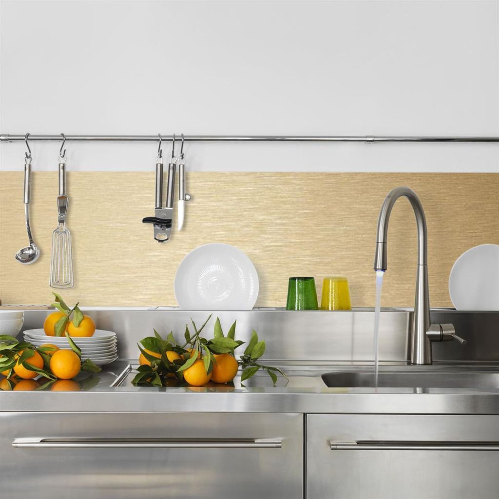 PIEMONT Mosaik GOLD Fliesenspiegel Küchenrückwand Spritzschutz Duschwand Theke 