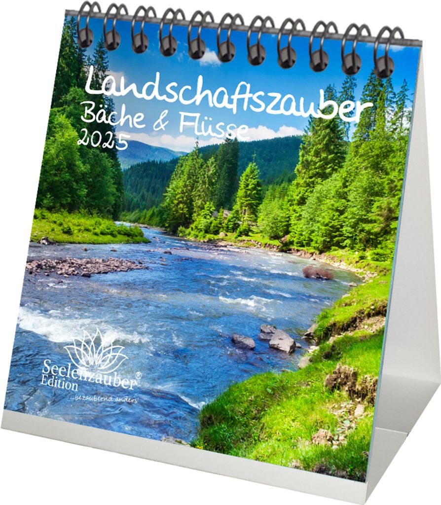 Landschaftszauber Bäche und Flüße Kalender für 2025 Format 10cm x 10cm Bach Fluß Baum Bäume Wald Natur - Seelenzauber
