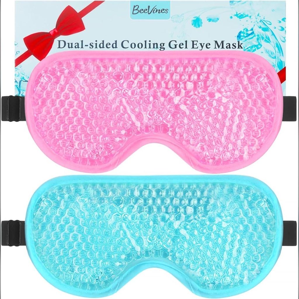 INF Gel-Augenmaske 2er-Set mit Eisperlen, für kühle oder warme Anwendung