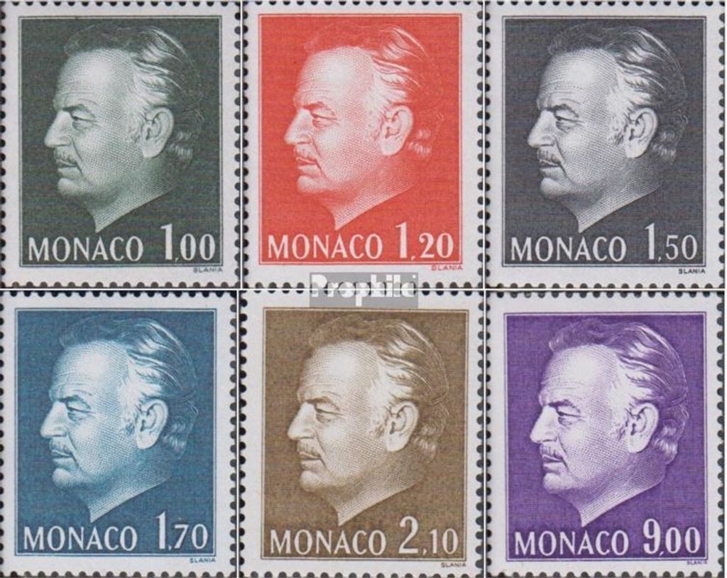 Briefmarken Monaco 1978 Mi 1325-1330 (kompl.Ausg.) gestempelt Freimarken: Fürst Rainier I.