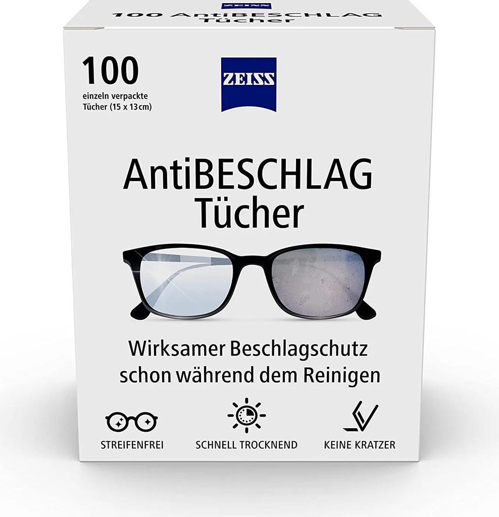 ZEISS AntiBeschlag Tücher 100 Stück Produktbild 
