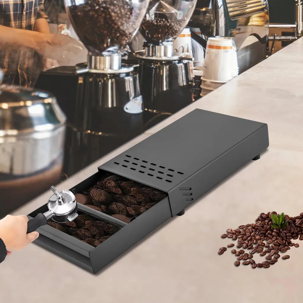 Bac à marc de café type tiroir noir - Optimisation station espresso fer