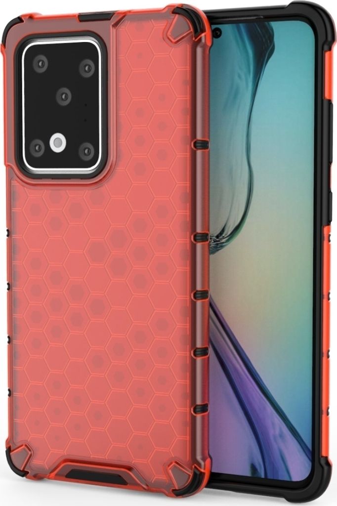 Mobigear Honeycomb Huawei P40 Pro Hülle Hardcase Backcover Stoßfest - Rot