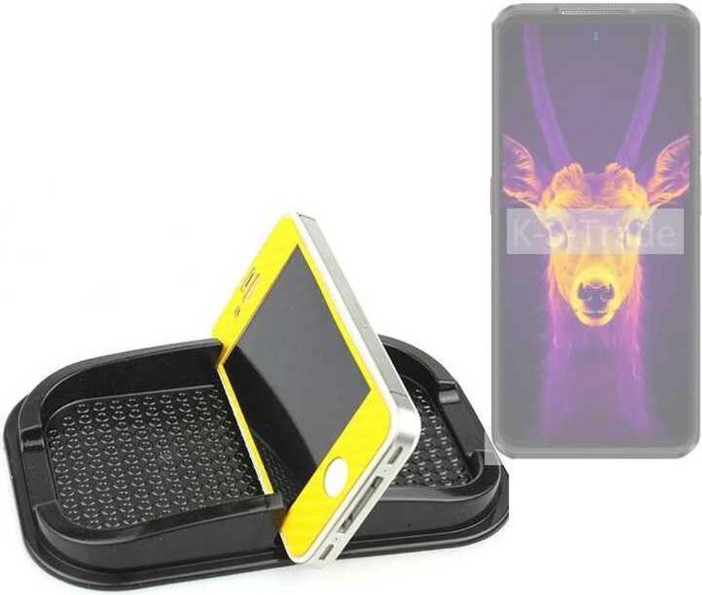 K-S-Trade Auto Anti Rutsch Matte Smartphone-Halter kompatibel mit Ulefone Armor 25T Haft Pad Armaturenbrett Handy-Halterung Silikon