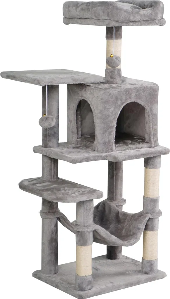 Griffoir Vertical Aga DS344 avec Socle Stable et Finition Peluche Douce