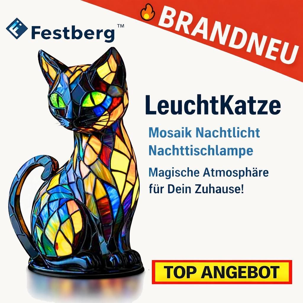 Festberg™ LeuchtKatze Katzenlampe Mosaik Nachtlicht Produktbild 