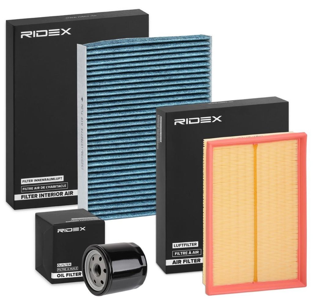 RIDEX Filterset Inspektionspaket Filtersatz für VW POLO (9N) Fox Schrägheck (5Z1, 5Z3, 5Z4) Polo Limousine (9A4, 9A2, 9N2, 9A6) für SKODA FABIA ...