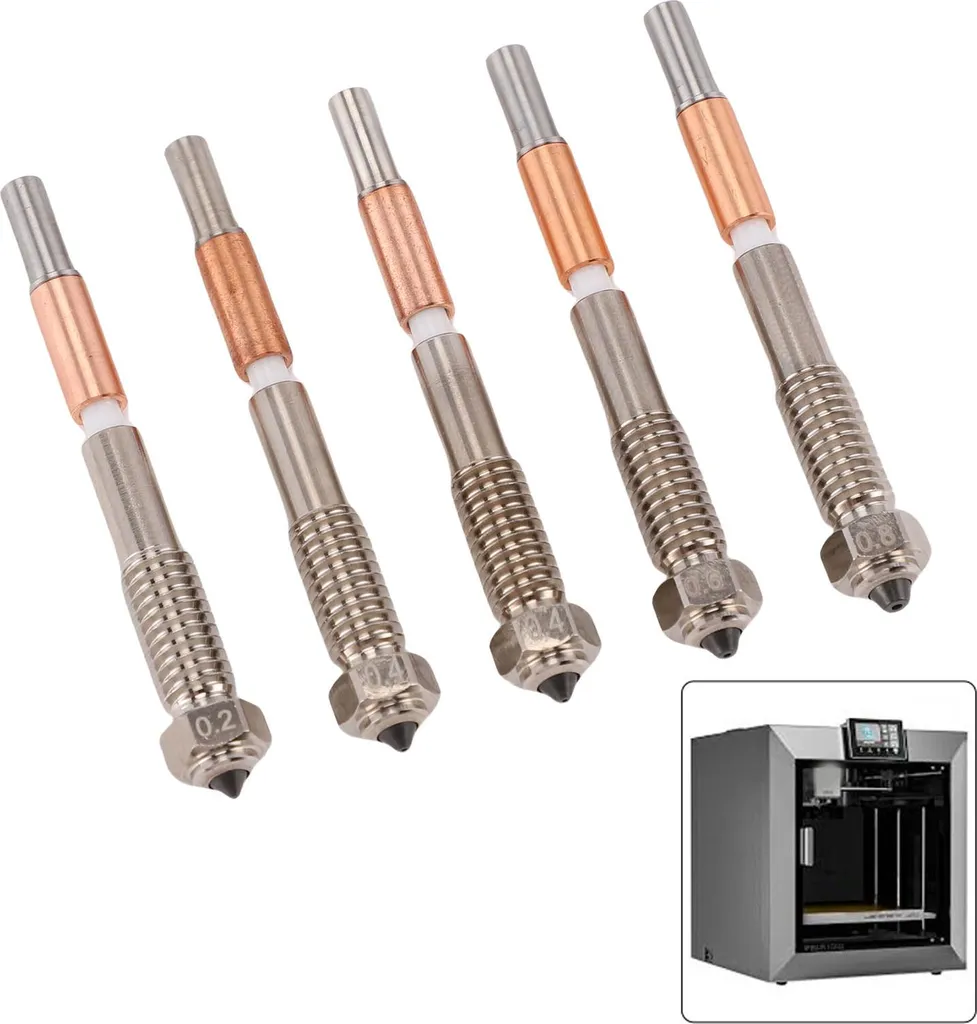Buse d'Extrusion pour Imprimante 3D QIDI Plus4, Lot de 5 Pièces Pro - 12