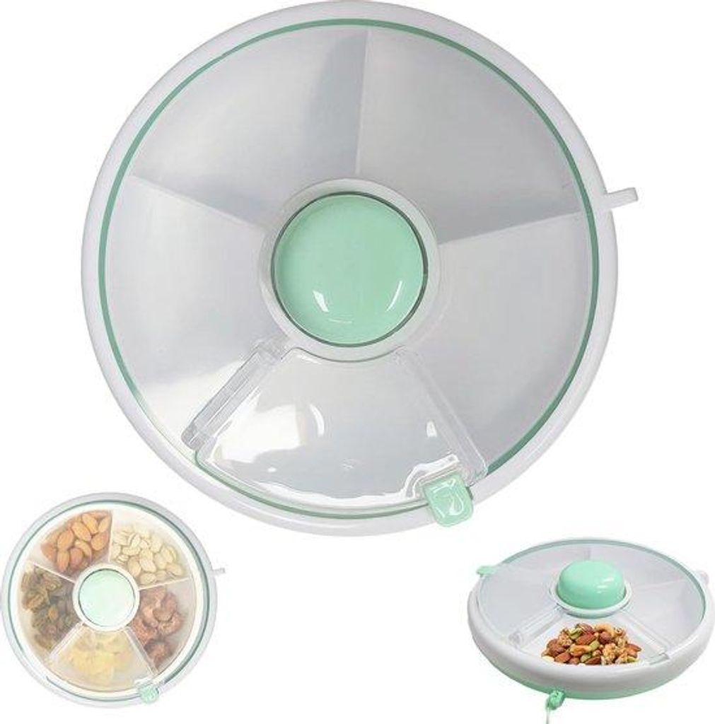 Großes, rot lackiertes, metallisches, 5-teiliges Snack-Regal mit Deckel