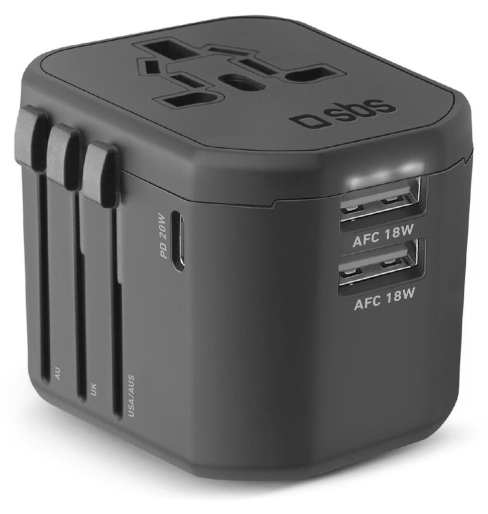 SBS Universal-Reiseadapter 18W (EU/UK/US/AUS-Stecker)